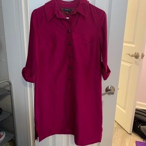 Lands’ End Deep Pink Button Dress